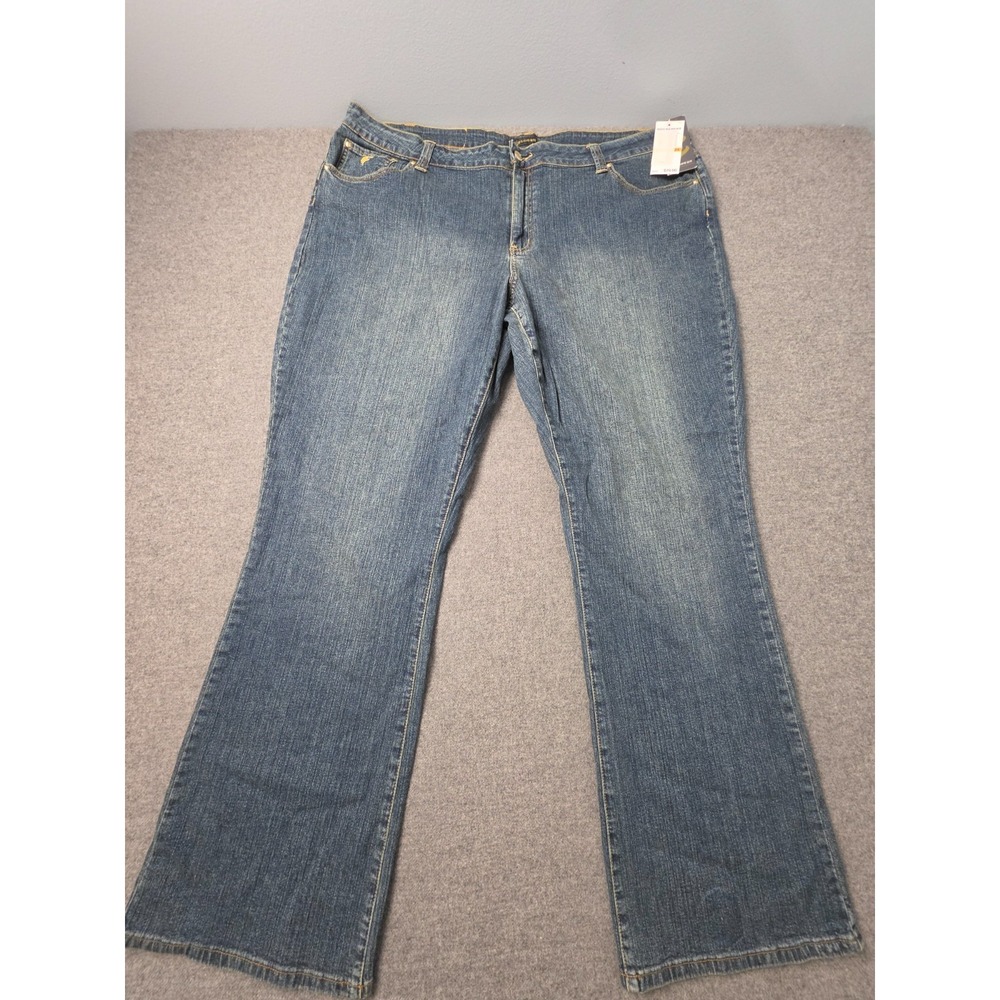 Rocawear Bootcut Jeans Women 24 Blue Embroidered High Rise Stretch Denim NWT